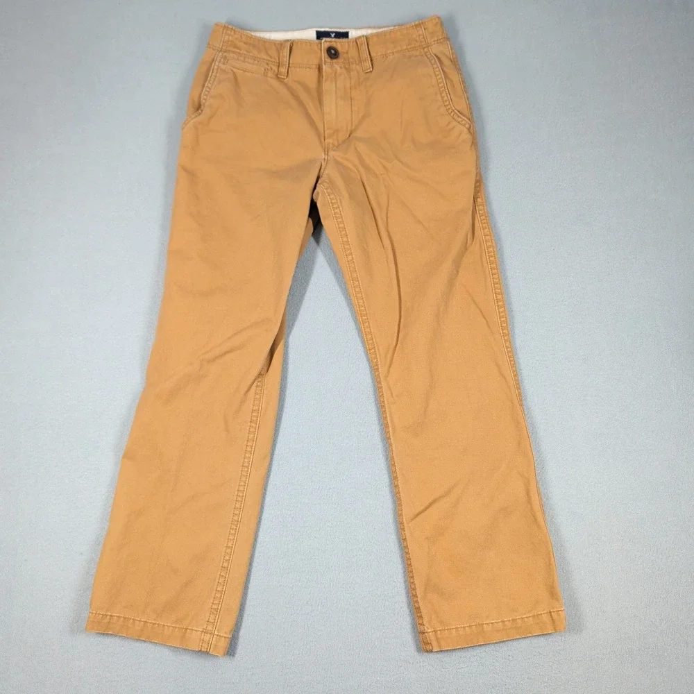 American Eagle Pants Mens 28x30 Brown Original Boot Chino Khaki Casual Workwear
